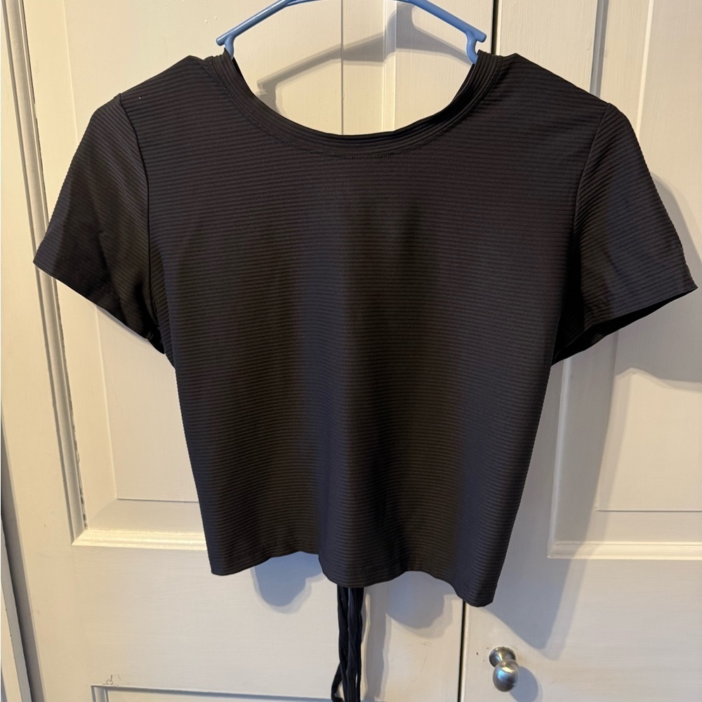 CALIA by Carrie Underwood Black Ribbed Crop Top Activewear